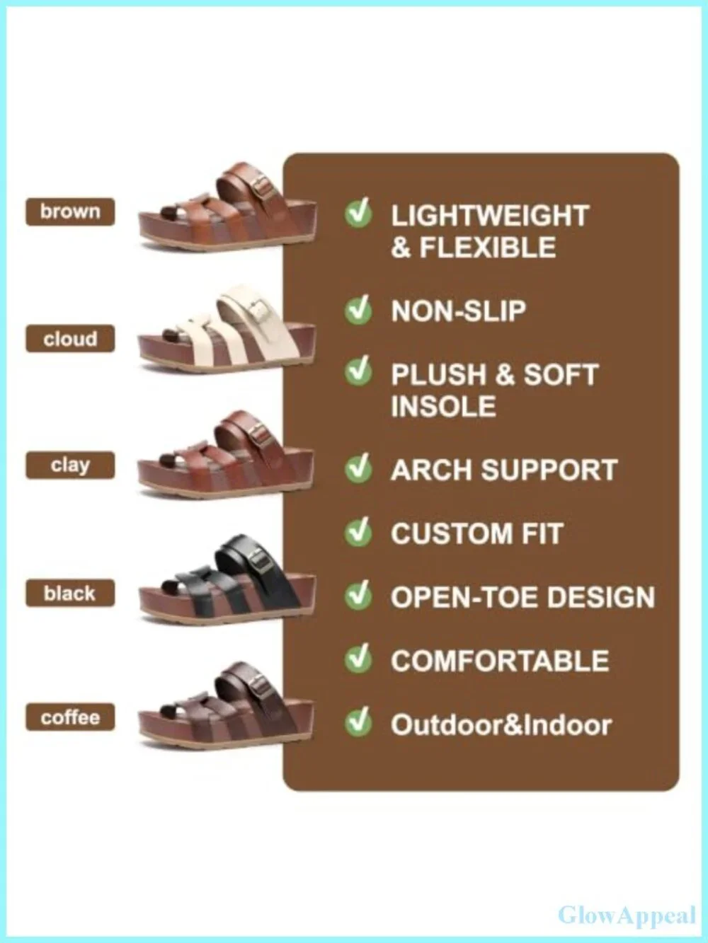 Strappy Platform Wedge Sandals Lightweight Non Slip Comfortable Walking Sandals